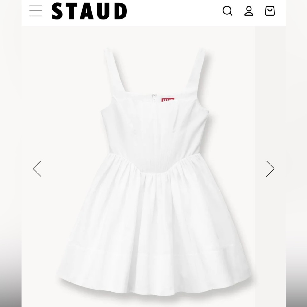 STAUD white landscape mini dress